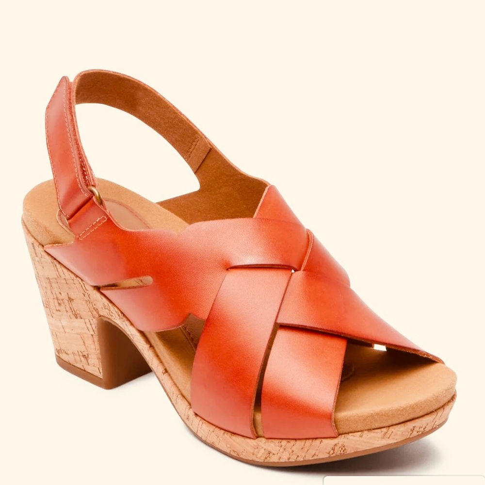 ROCKPORT COBB HILL ALLEAH SLINGBACK SANDAL NWOB US 9.5 Red Ochre